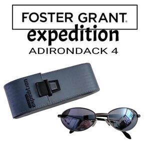 Foster Grant NEW! Expedition Adirondack 4 Gunmetal Small Sunglasses w Hard Case